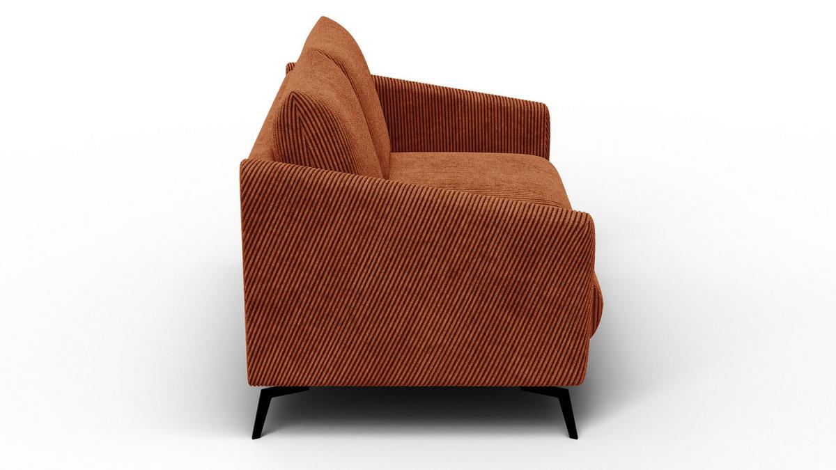 SOFA VILT 2-Sitzer, orange - Schwarz/Orange, Holzwerkstoff/Textil (142/89/94cm) - Wozimo