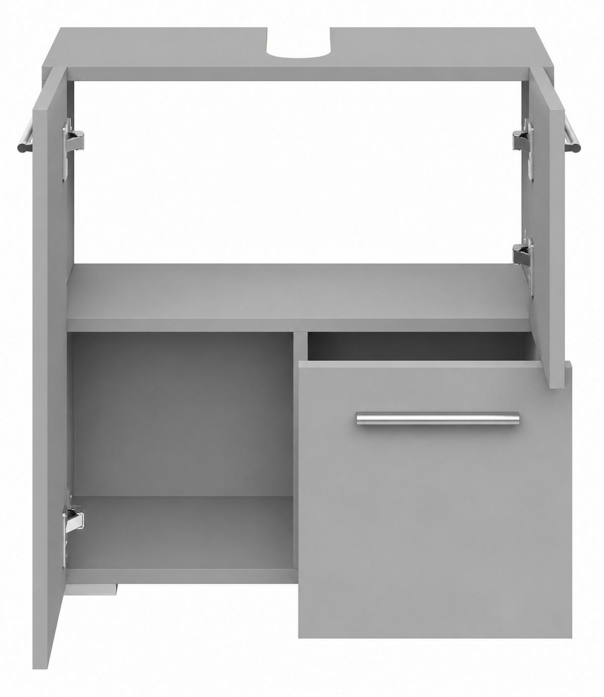 WASCHBECKENUNTERSCHRANK Mars Grau Matt - 60 x 30 x 60 cm - Hellgrau, Holz (60/60/30cm) - Badplaats