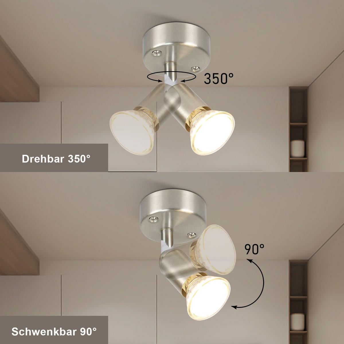 DECKENSTRAHLER Luttrel 1-flammig 14/10/7cm - Silberfarben, Metall (14/10/7cm) - Nettlife