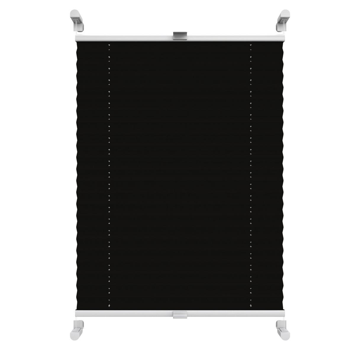 PLISSEE Thermo Basic 75 x 150cm Klemmfix ohne Bohren - Schwarz, Textil (75/150/150cm) - Deco-Raum