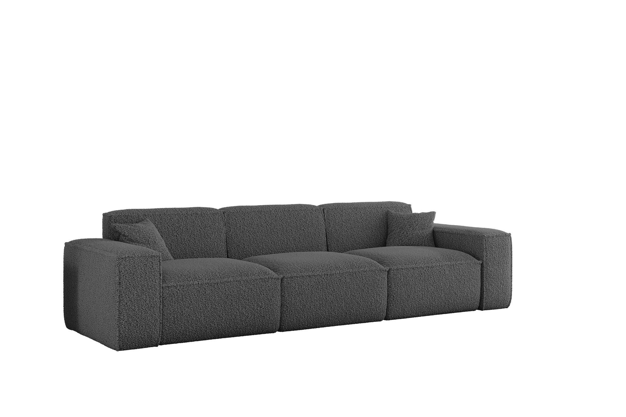 SOFA 3-sitzer Celes Premium In Sven - Dunkelgrau, Holzwerkstoff/Textil (218/73/90cm) - Fun Möbel