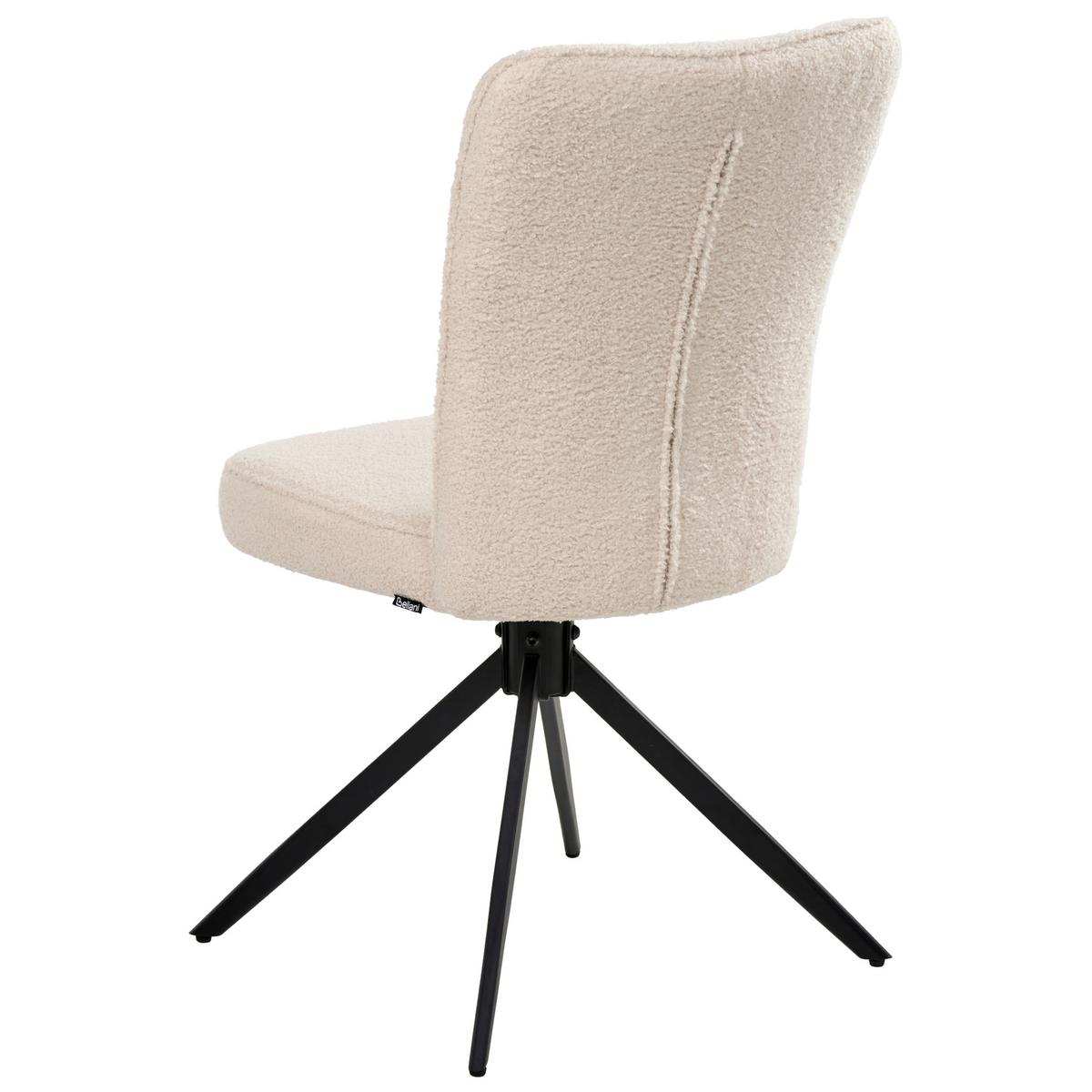 ESSZIMMERSTUHL 2er-Set drehbar Bouclé Hellbeige Ryan - Beige, Textil (51/91/69cm) - Beliani