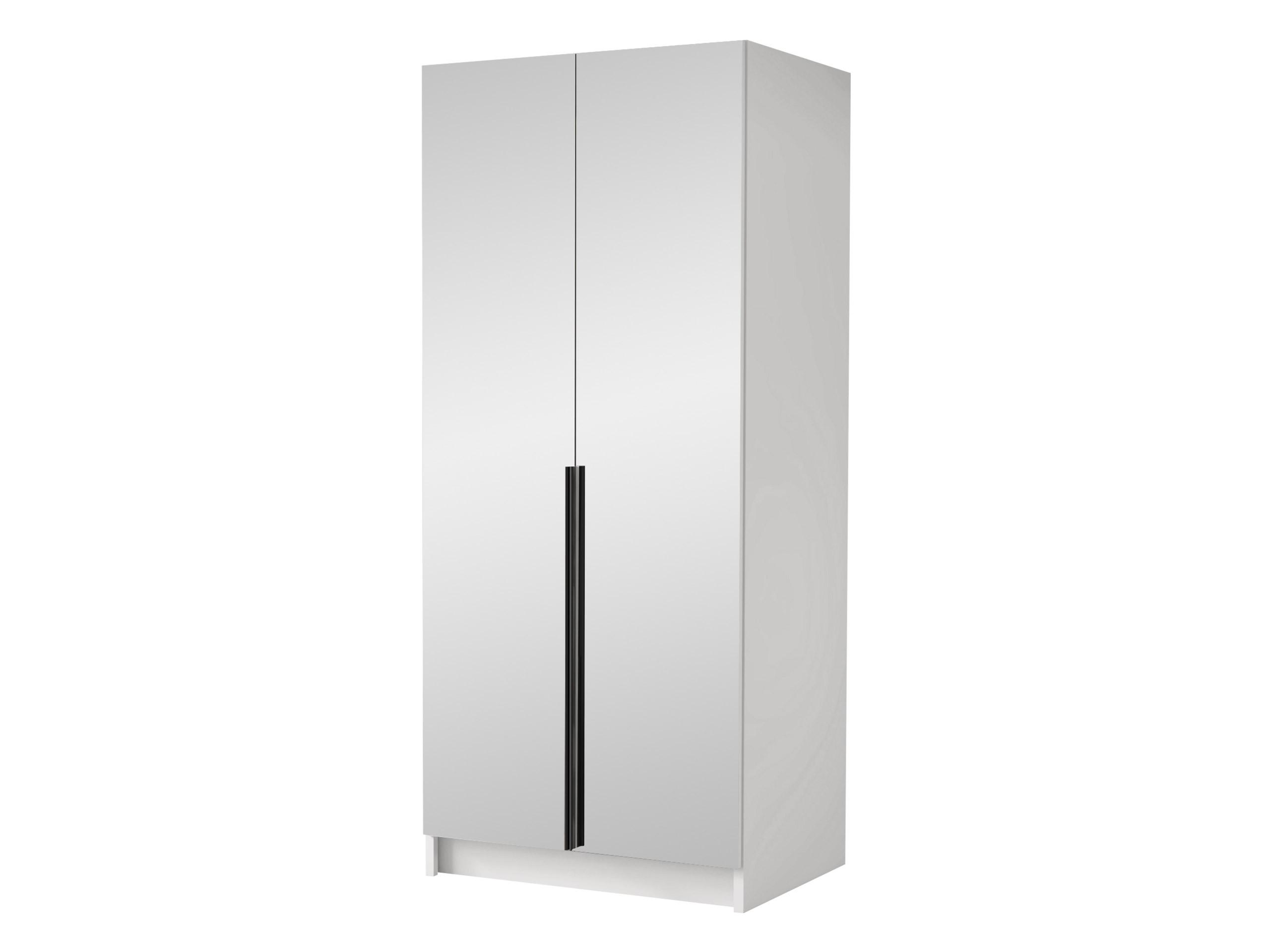 KLEIDERSCHRANK Bono III - Schwarz/Weiß, Holzwerkstoff/Metall (100/215/58cm) - MIRJAN24
