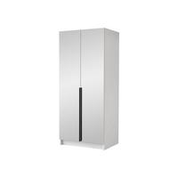 KLEIDERSCHRANK Bono III - Schwarz/Weiß, Holzwerkstoff/Metall (100/215/58cm) - MIRJAN24