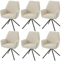 ESSZIMMERSTUHL Cremeweiß, Schwarz 6er-Set - Beige/Schwarz, Textil (60/86/60cm) - MCW