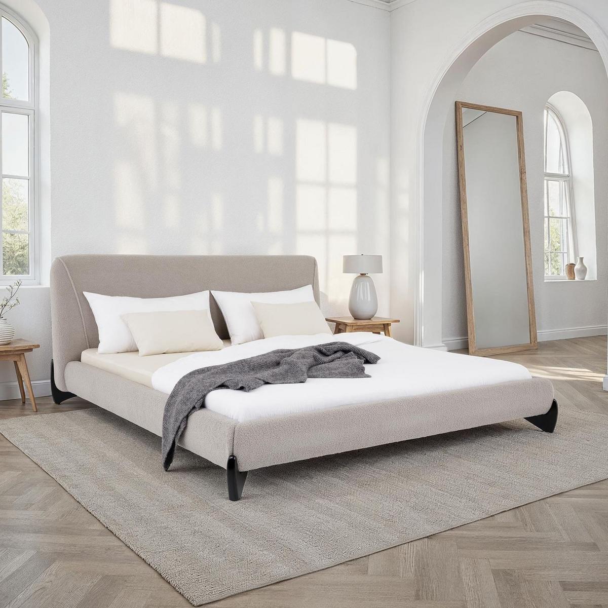 POLSTERBETT PATERNA 180X200 CM - Grau, Textil (180/200cm) - IDIMEX