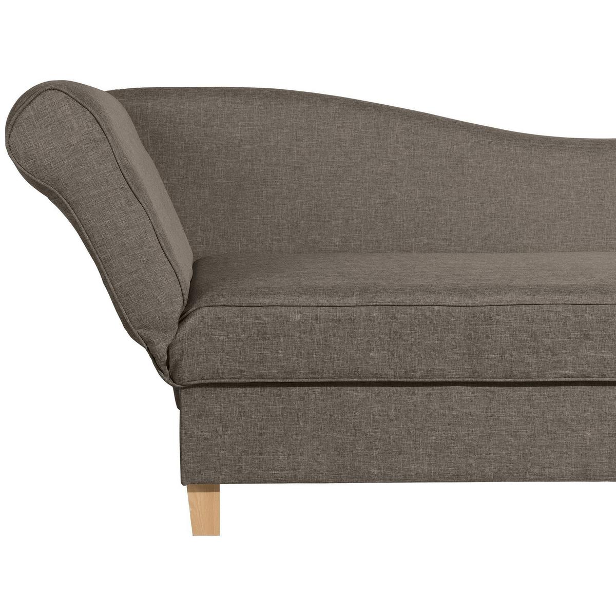 RECAMIERE mit Armteil links klappbar Katia Bezug Flachgewebe Buche natur / sahara - Gelb, Kunststoff (190/82/88cm) - 58aufmkessel