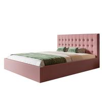 BETT 200x200 - Polsterbett mit Bettkasten und Metallrahmen - Modern Betten - Weicher Jasminstoff - Kollektion Rio, Rosa - Pink, Holz/Textil (200/200cm) - Alpi-Möbel