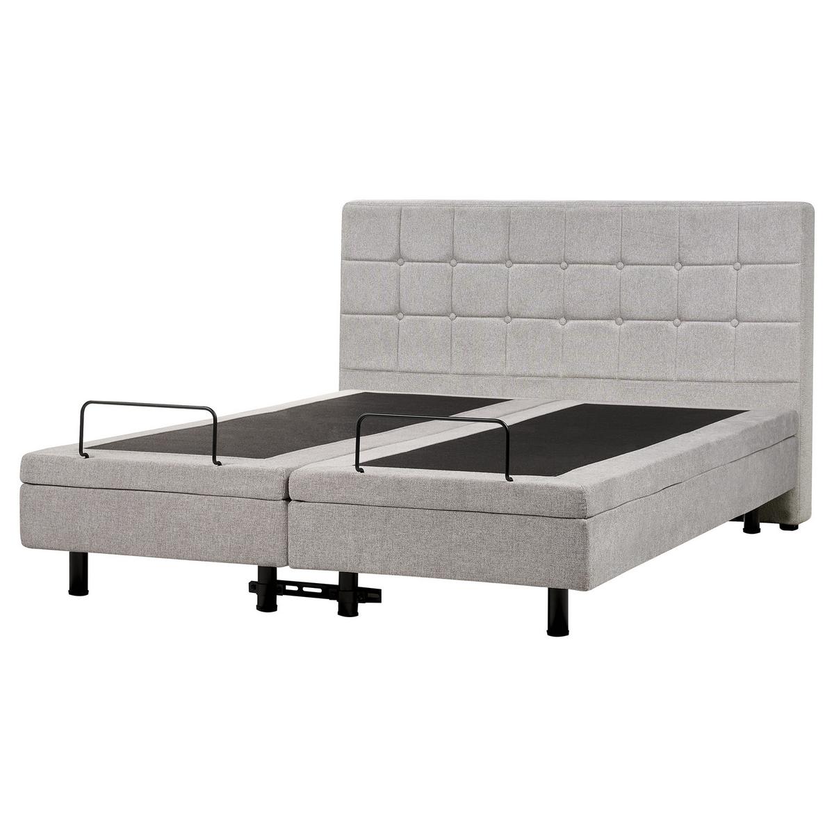 POLSTERBETT verstellbar 160x200 cm Grau Duke - Hellgrau, Textil (160/200cm) - Beliani