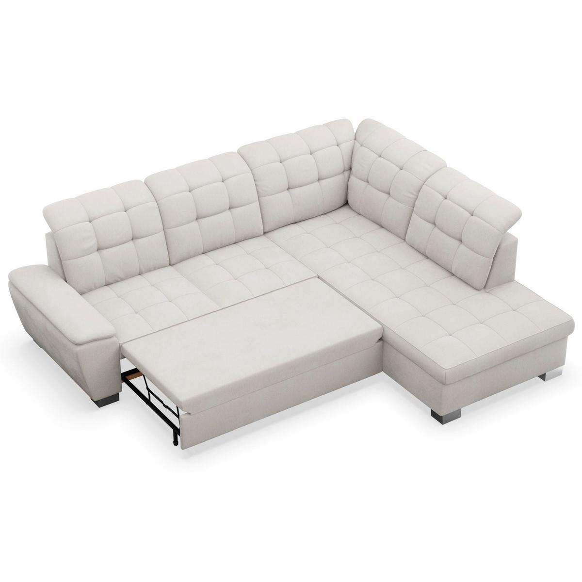 ECKSOFA Jamaal Creme rechtsseitig - Creme/Schwarz, Textil (212/258cm) - Selsey
