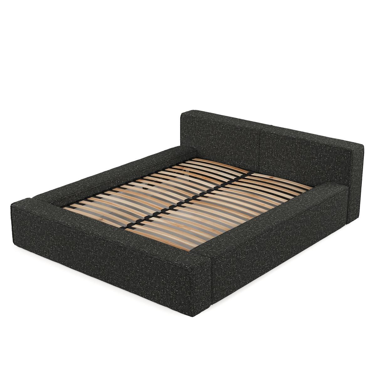 POLSTERBETT Casto mit Stauraum 180/200 cm Schwarz im Blur Stoff - Schwarz/Naturfarben, Holz/Holzwerkstoff (180/200cm) - AltaBeds