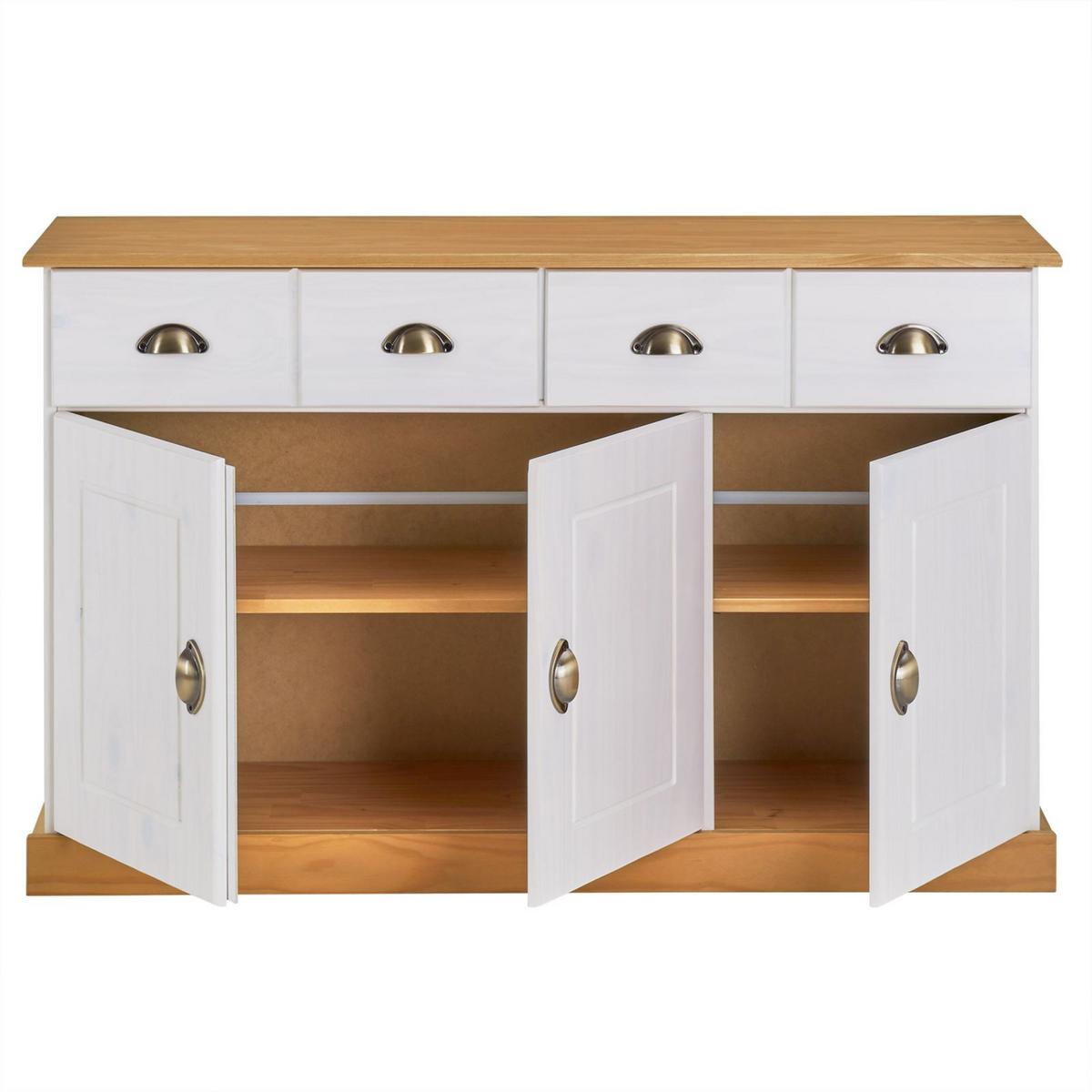 ANRICHTE PARIS weiß/braun - Weiß/Braun, Holz (116/73/35cm) - IDIMEX