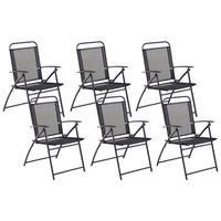 GARTENSTUHL 6er-Set Stahl schwarz Livo - Schwarz, Metall (48/90/66cm) - Beliani