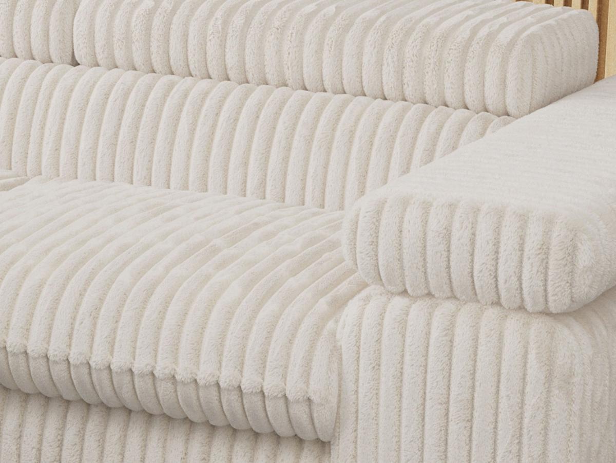ECKSOFA PETER L Beige Cord - Links Seite - Beige/Schwarz, Textil/Metall (208/273cm) - MKS