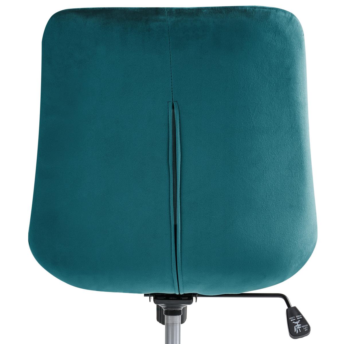BÜROSTUHL Samtstoff Blaugrün Melrose - Jadegrün, Textil (60/82/60cm) - Beliani