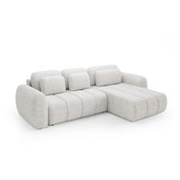 ECKSOFA Caria Mit Schlaffunktion - Weiß, Holzwerkstoff/Textil (304/190cm) - Fun Möbel