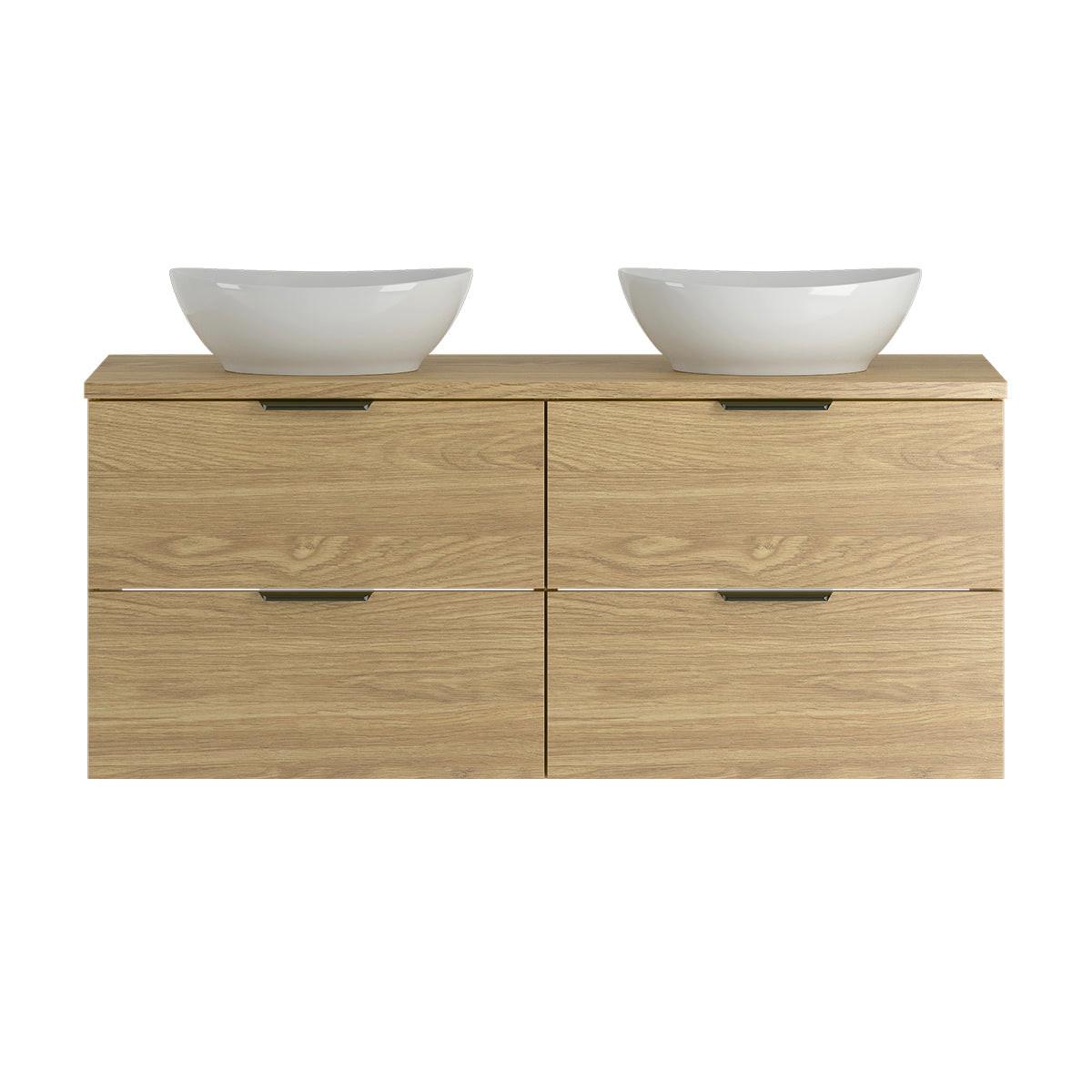 DOPPELWASCHTISCH 120.6cm Astrid Holz - Braun, Holzwerkstoff (120.6/52.2/46.5cm) - Petits-meubles