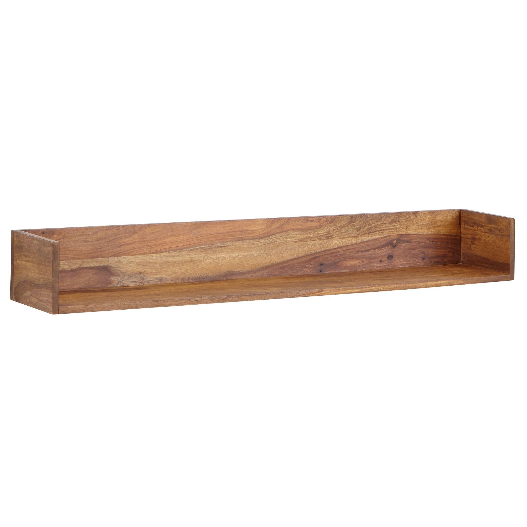 WANDREGAL Massivholz Modern Stil Aufbewahrung - Braun, Holz (120/15/20cm) - KADIMA DESIGN