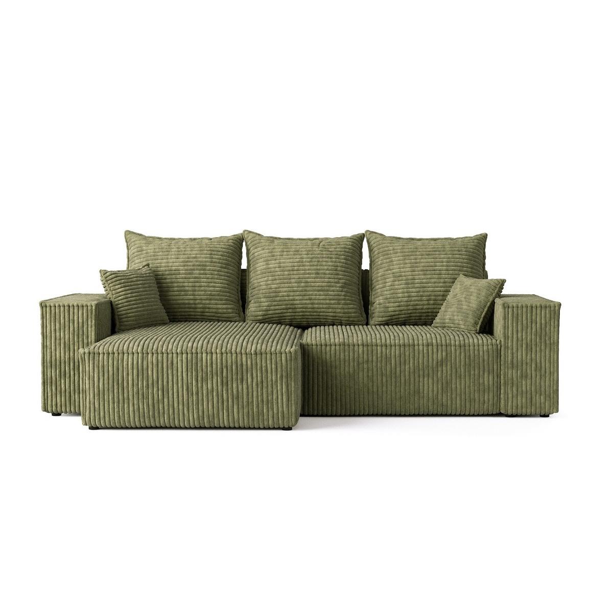 ECKSOFA SENSO mit Schlaffunktion Grün im Tilia Stoff - Schwarz/Grün, Holz/Holzwerkstoff (255/148cm) - AltaBeds