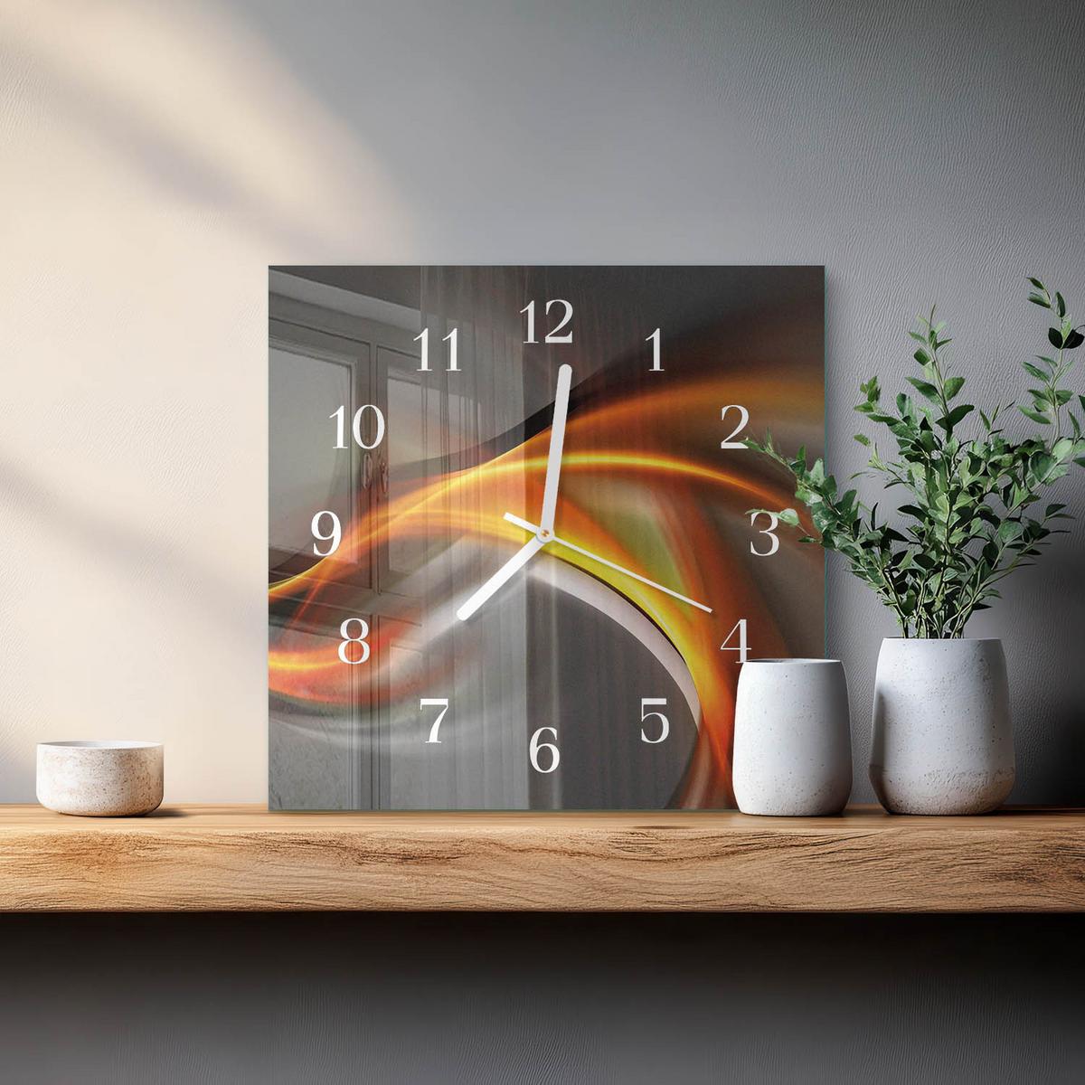WANDUHR aus Glas 30x30 cm - Abstraktion - Multicolor, Glas (30/30/0.4cm) - TULUP
