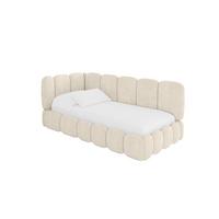 EINZELLBETT Jugendbett mit Bettkasten, Rechts - AVRY 80x200 Beige - Naturfarben, Holzwerkstoff/Textil (80/200cm) - ALTDECOR