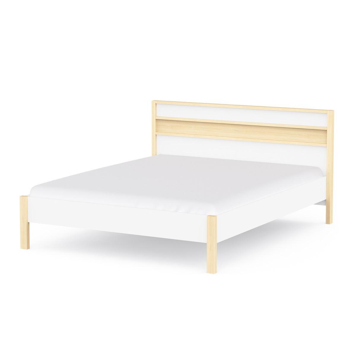 BETT in Weiß und Eiche Dekor 171,9/207,3/95 cm - Weiß, Holzwerkstoff (200/160cm) - Calicosy