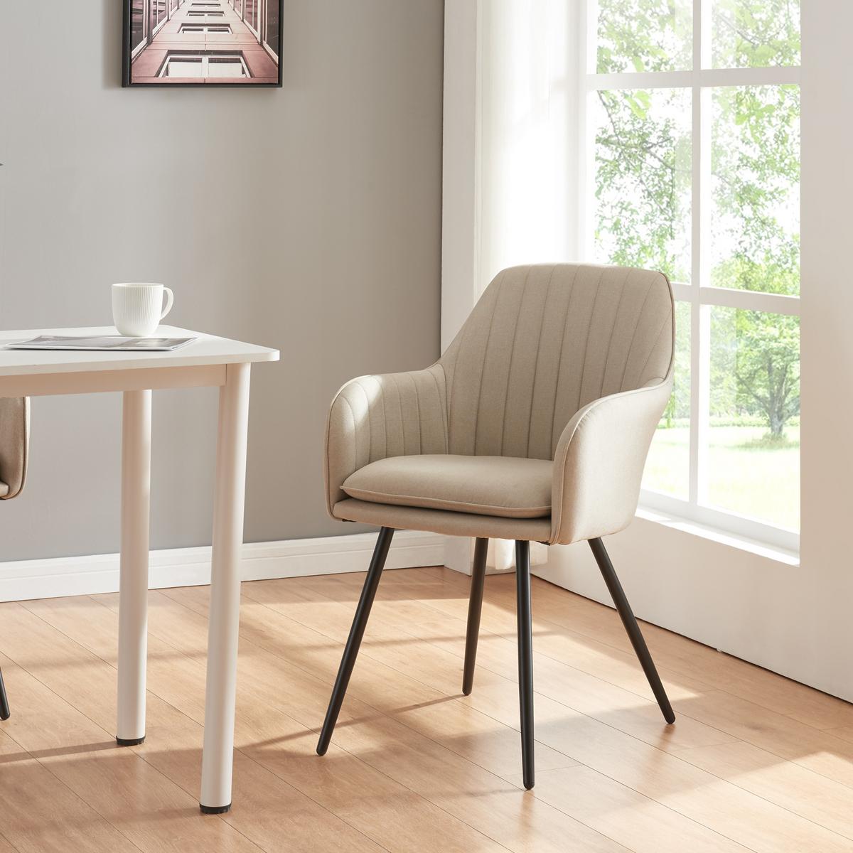 ESSZIMMERSTUHL Kannonkoski - Beige, Textil/Metall (57/86/59cm)