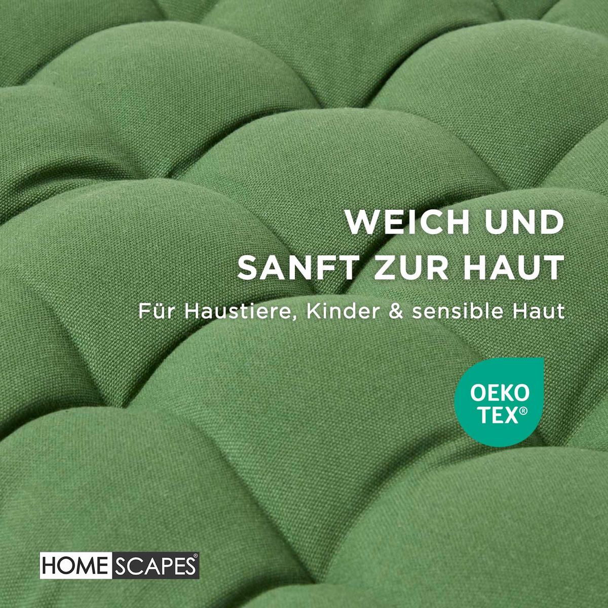 BANKAUFLAGE 2-Sitzer olivgrün 108/42/5 cm - Dunkelgrün, Textil (108/42/5cm) - Homescapes
