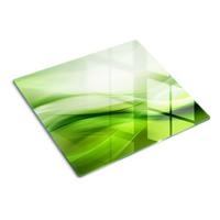 GLASPLATTE 60x52 cm Grüne Wellen - Grün, Glas (60/0.4/52cm) - TULUP
