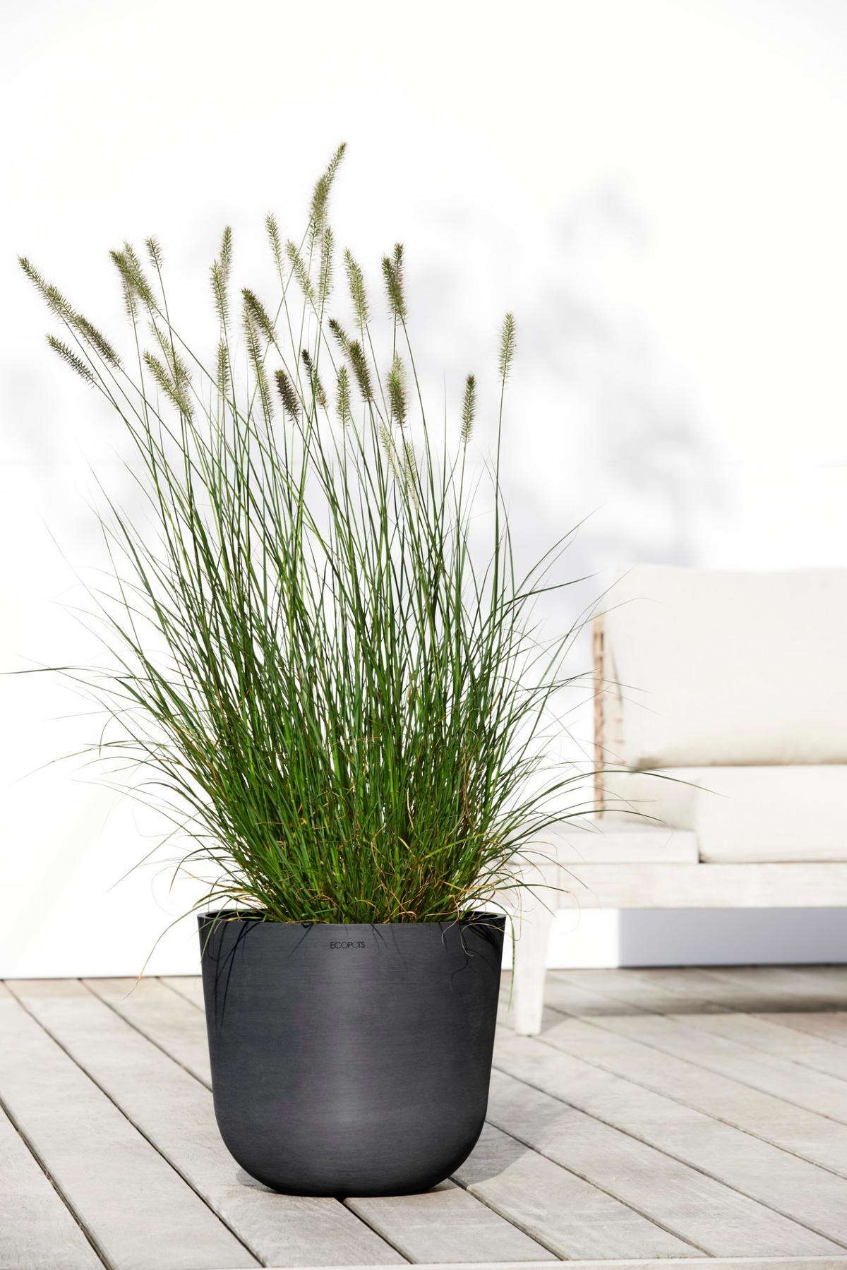 BLUMENTOPF Oslo 35/30,5 cm Dunkelgrau - Dunkelgrau, Kunststoff (35/30.5cm) - Ecopots