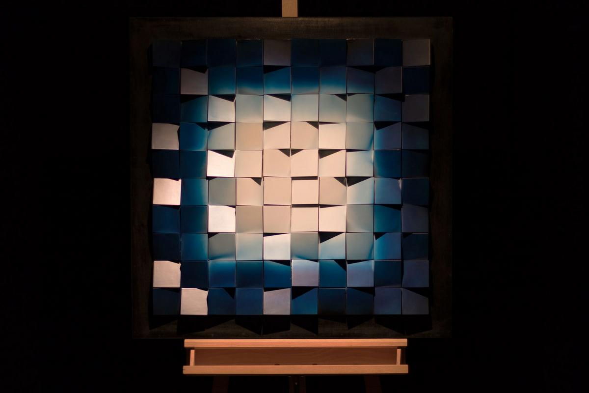 WANDBILD Blau 75/75 cm - Blau/Weiß, Holz/Kunststoff (6.8/75cm) - KUNSTLOFT