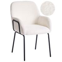 ESSZIMMERSTUHL Bouclé Cremeweiß Algona - Creme, Textil (50/84/67cm) - Beliani
