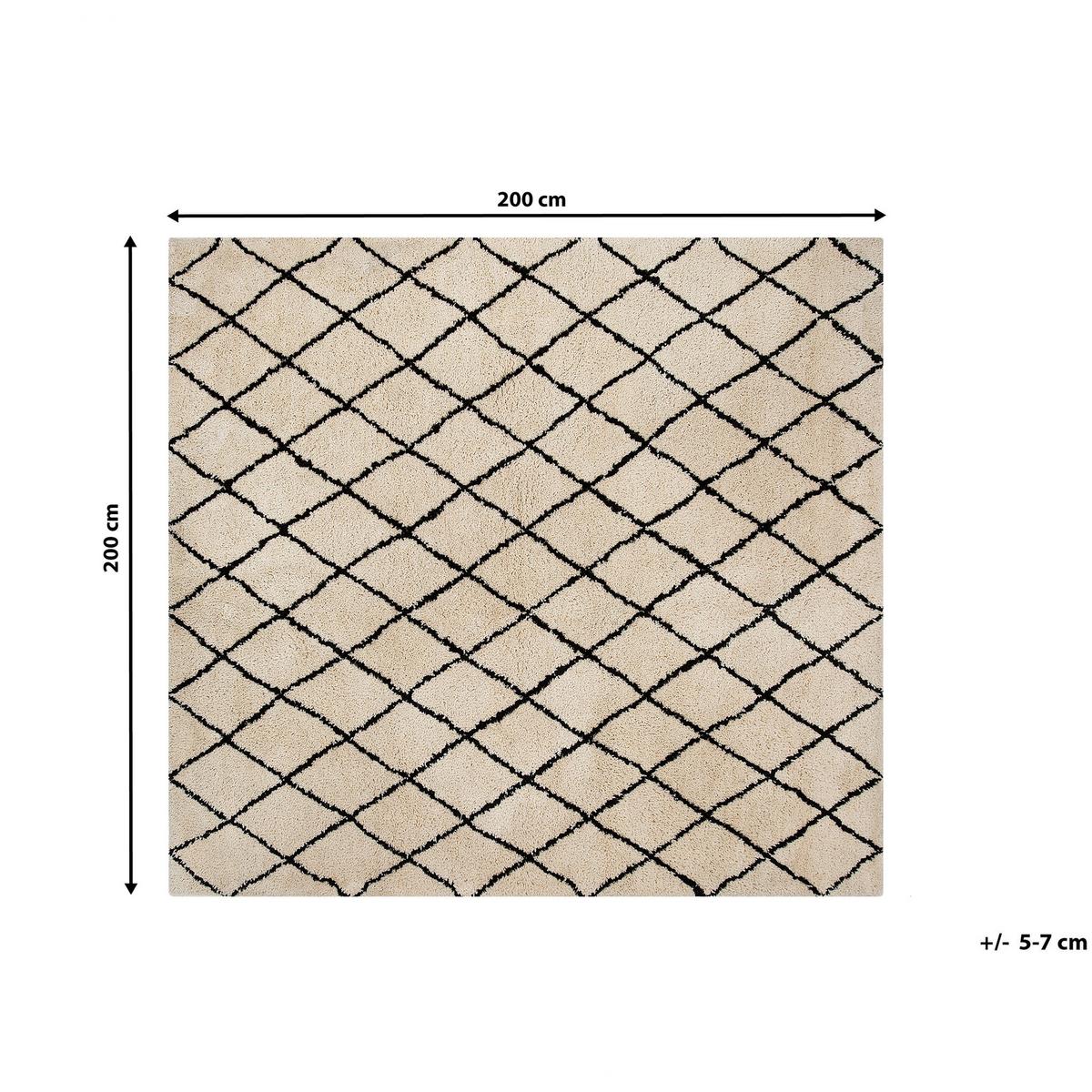 SHAGGY-TEPPICH Midyat 200/200 cm - Beige, Kunststoff (200/200cm) - Beliani