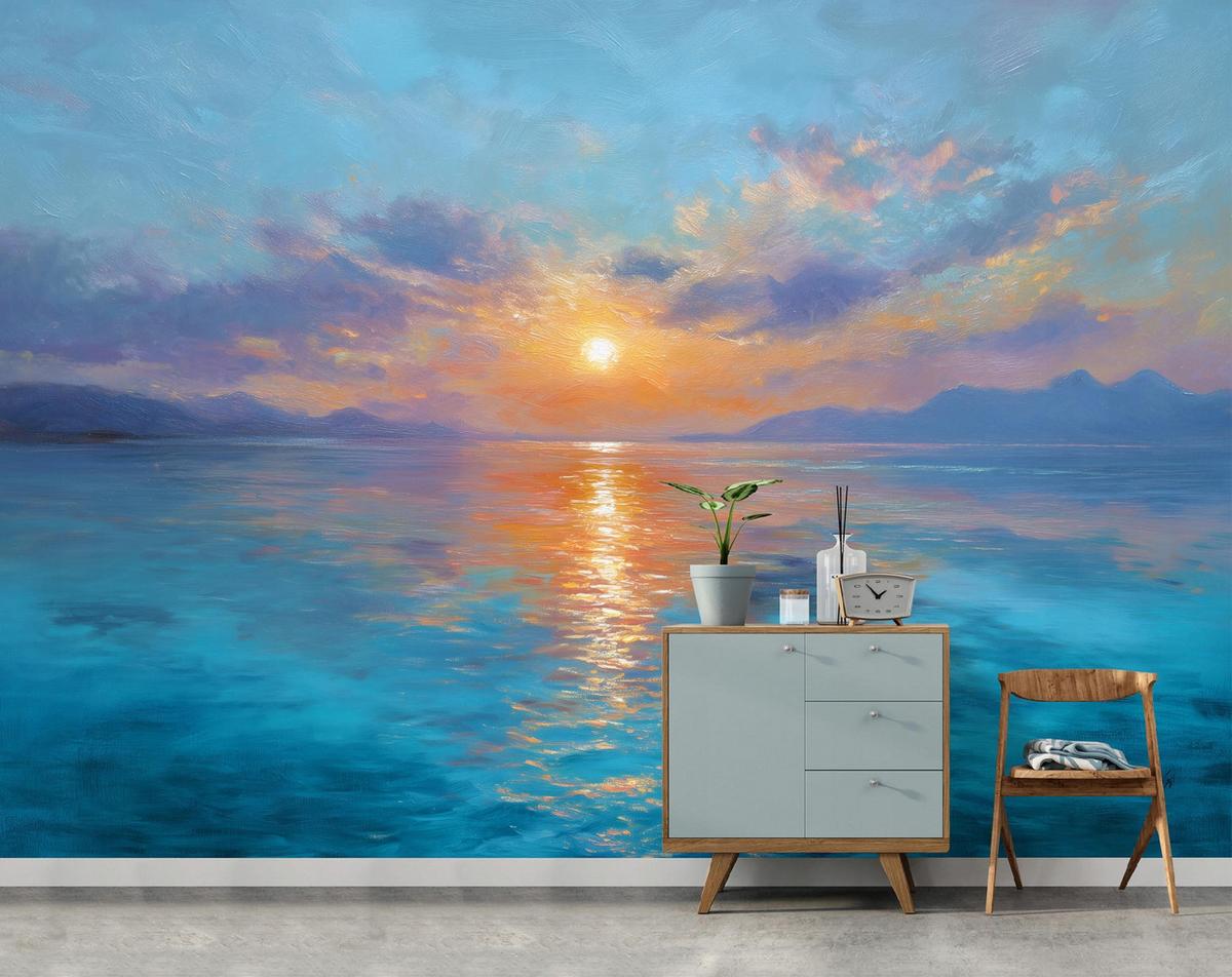 FOTOTAPETE Meer Sonne Blau 350x250 cm - Multicolor, Papier (350/250cm) - Wallarena