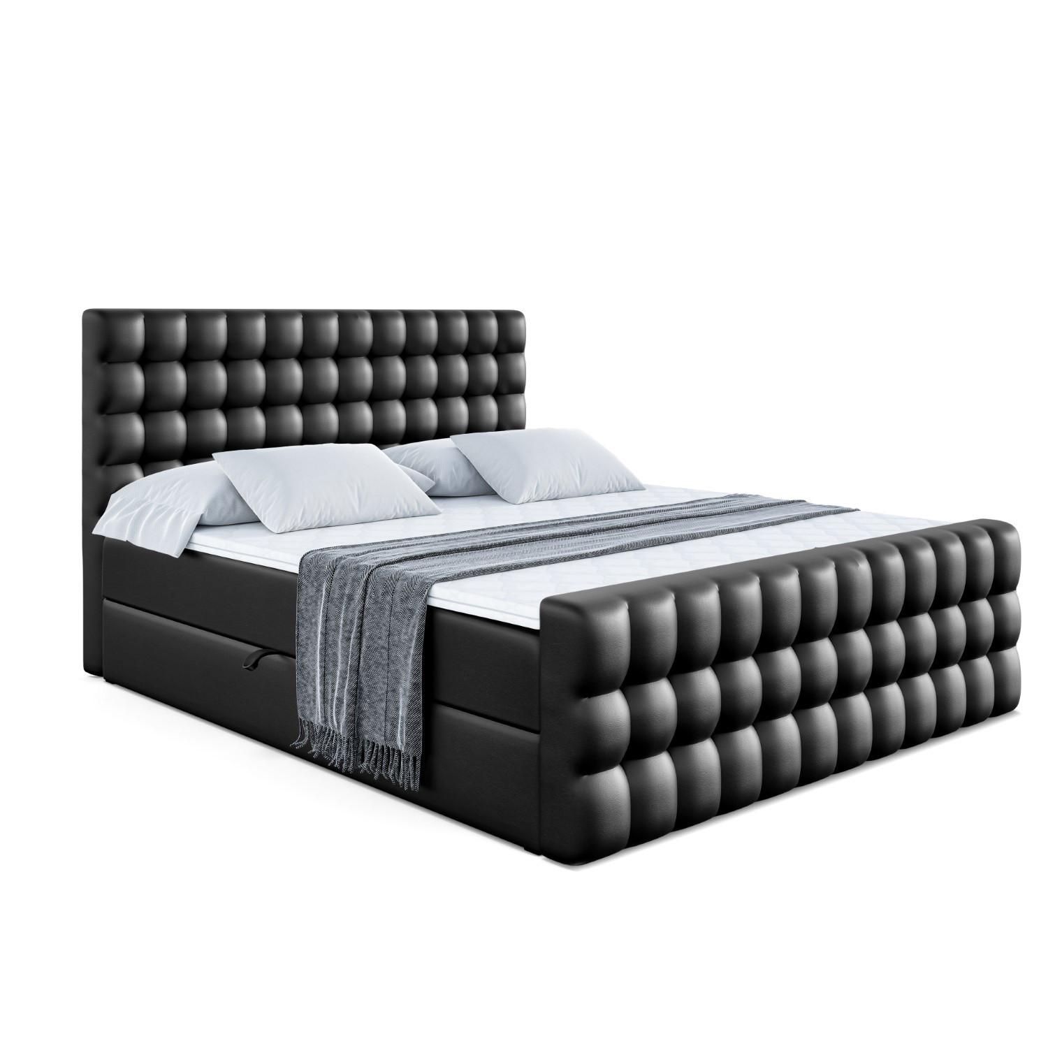 BOXBETT VIONE-Z - 180 x 200 - H4 - Schwarz Hochglanz - Schwarz Hochglanz, Holzwerkstoff (180/200cm) - ALTDECOR
