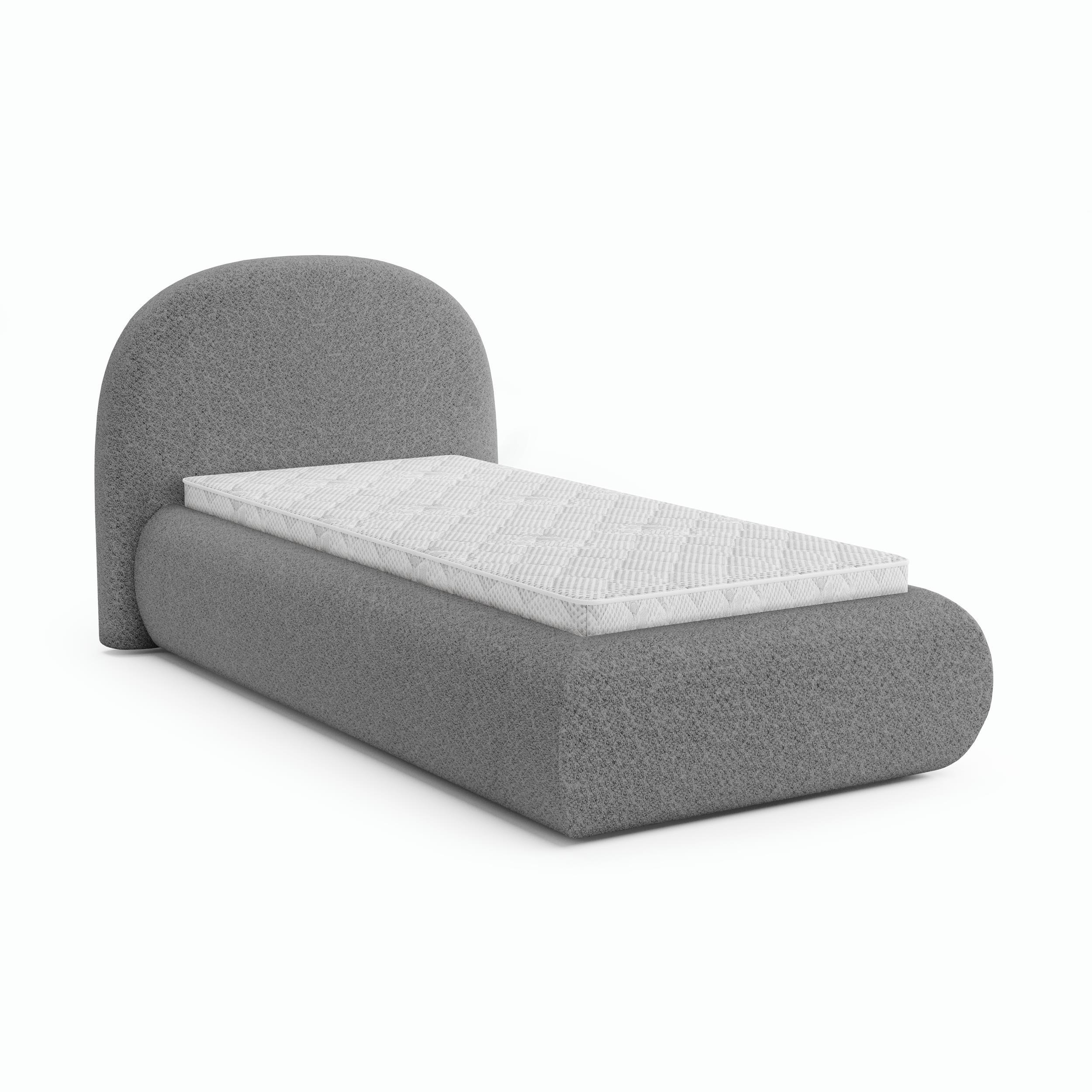 POLSTERBETT Motti 90x200, Einzelbett mit Bettkasten und Schaumstoffmatratze 10 cm, Dunkelgrau - Dunkelgrau, Holzwerkstoff (90/200cm) - Beautysofa