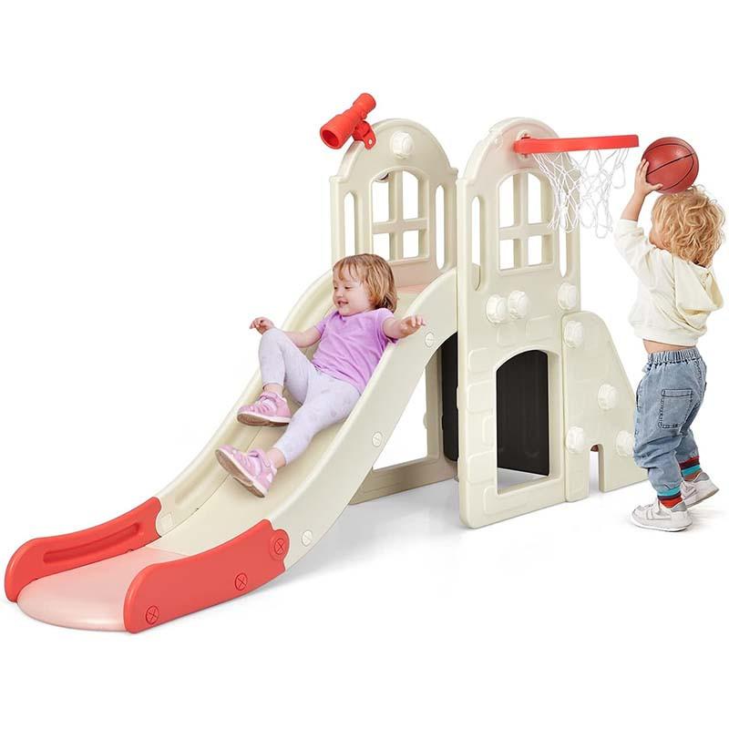 SPIELPLATZ 6 in 1 Kinder Pink - Pink, Kunststoff (190/98/83cm) - COSTWAY