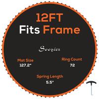 TRAMPOLINSPRUNGTUCH Sprungtuch für Trampolin, Ø323 cm, Sprungmatte Schwarz - Orange, Kunststoff (323/323cm) - SPORTNOW