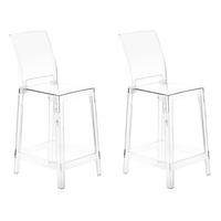 BARSTÜHLE 2er-Set Kunststoff Transparent Wellington - Transparent, Kunststoff (41/99/48cm) - Beliani