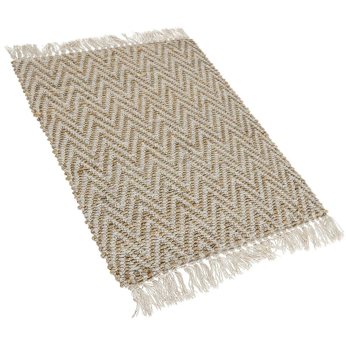 KURZFLOR-TEPPICH Afrin 80/50 cm - Beige, Naturmaterialien (50/80cm) - Beliani