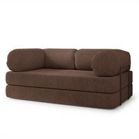 BETTSOFA EIREN aus Schaumstoff Bucle-Stoff Braun Schlaffunktion - Braun, Textil (170/68/80cm) - MASSENO