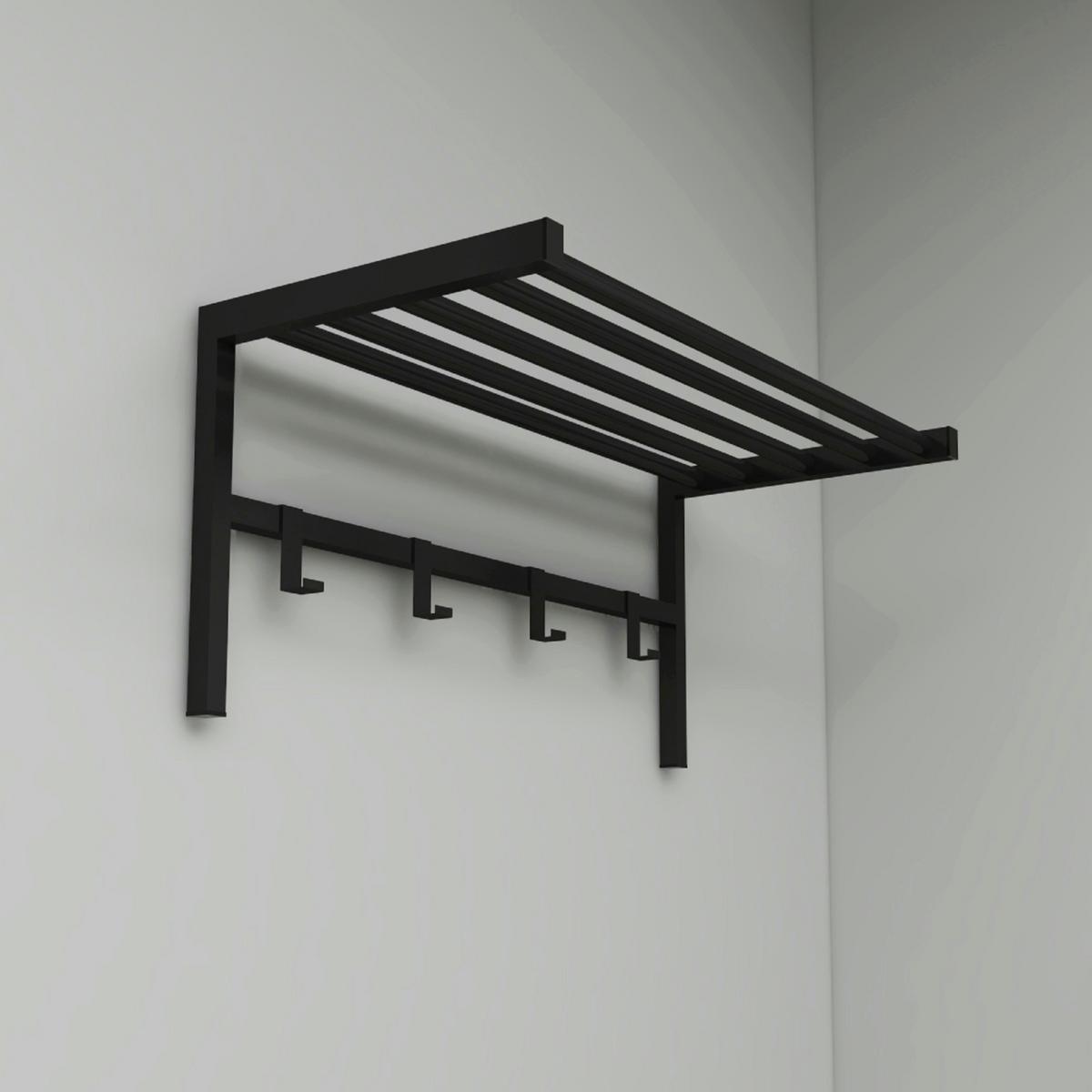 WANDGARDEROBE Tolga - Schwarz, Metall (69/32.5/34cm) - [en.casa]