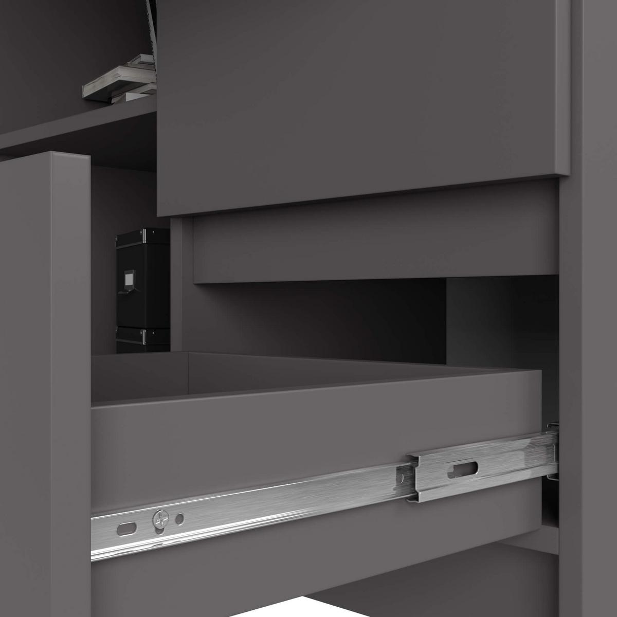SCHREIBTISCH Graphit Grau 77/124/85 - Graphitfarben, Holzwerkstoff (155/85/77cm) - RAUMHIRSCH FURNITURE