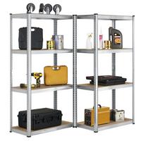 LAGERREGAL Easy verzinkt 160x80x40 cm (2er-Set) - Silberfarben, Metall (80/160/40cm) - Juskys