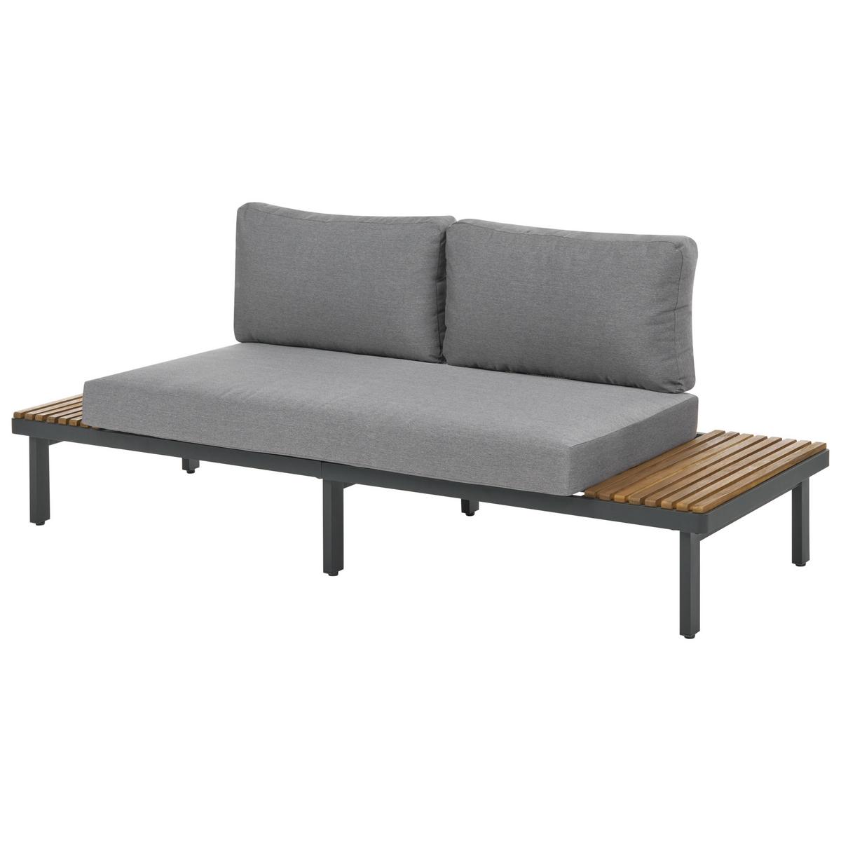 GARTENSOFA 2-Sitzer Akazienholz Dunkelgrau Fivizzano - Dunkelgrau/Braun, Holz (195/78/73cm) - Beliani