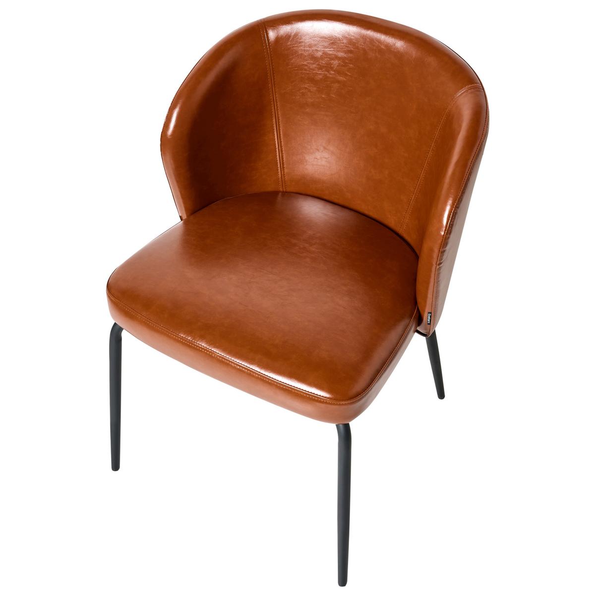 ESSZIMMERSTUHL 2er-Set Kunstleder Goldbraun Zana - Goldfarben, Kunststoff (55/81/56cm) - Beliani