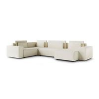 PANORAMASOFA Lorenzo 5 Sitzplätze Weiß - Weiß, Holz (378/85/236cm) - Petits-meubles