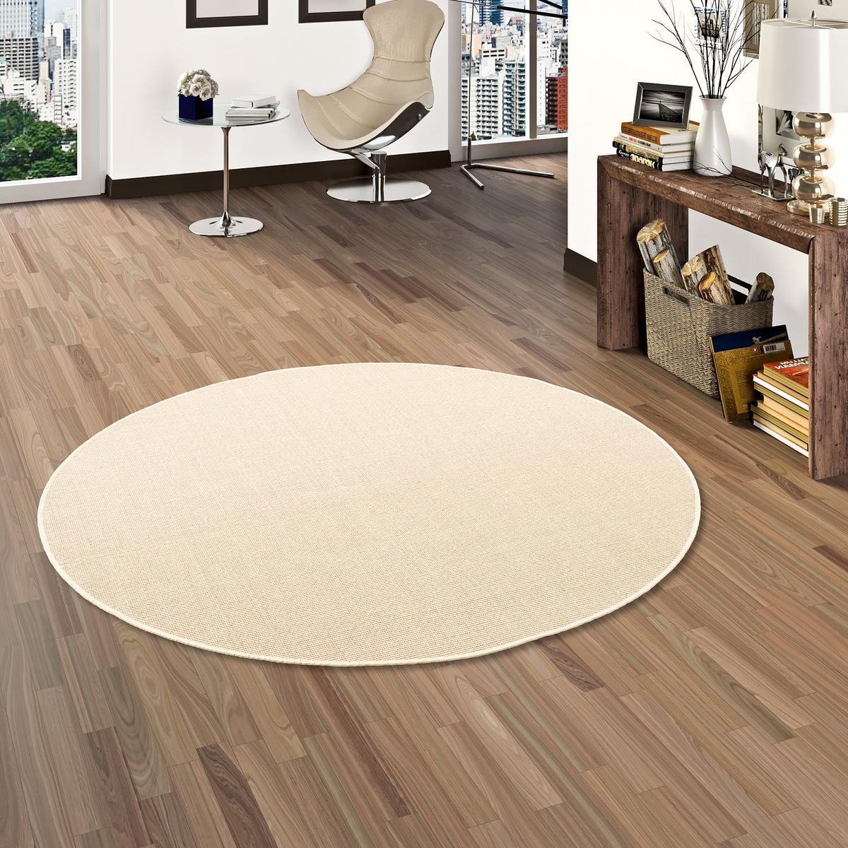 SISAL NATUR TEPPICH RUND - Ecru, Textil (100/100cm) - Snapstyle