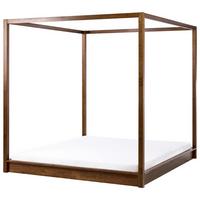 HIMMELBETT Holz 180/200 cm Dunkelbraun Herliere - Dunkelbraun, Holz (180/200cm) - Beliani