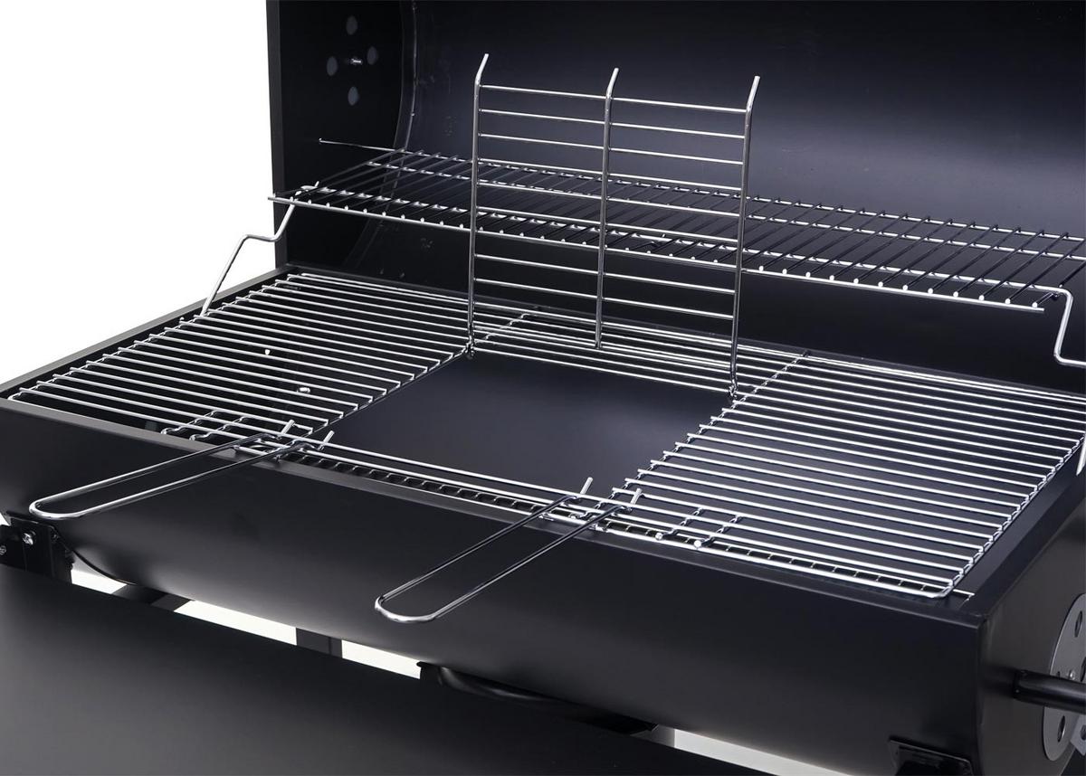GRILLWAGEN MIT DECKEL UND ABLAGE Schwarz - Schwarz, Metall (93/103/70cm) - MCW
